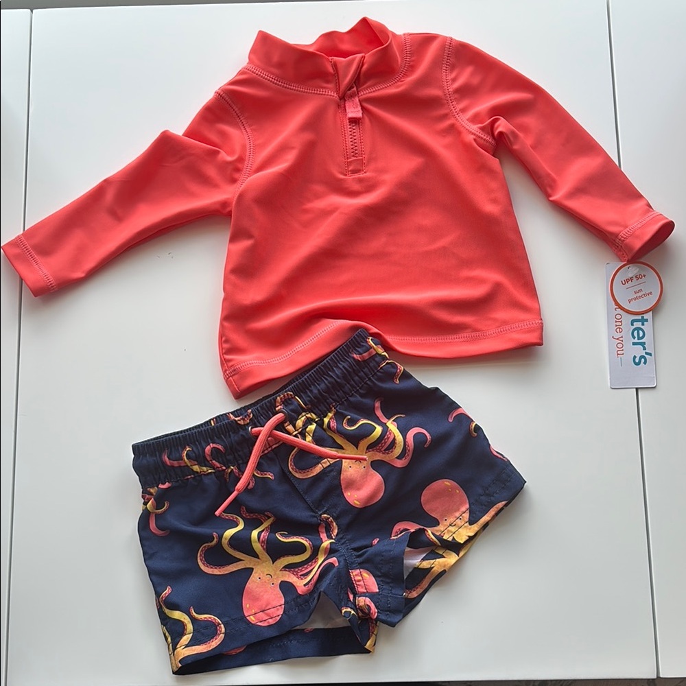 NWT Carter's Rashguard IPF 50+ Sun or Swim Set